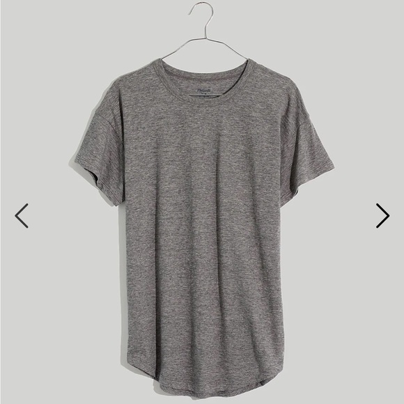 NWT Madewell Whisper Cotton Rib-Crewneck Tee,
Heather Iron, Small - Picture 5 of 9